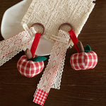 Load image into Gallery viewer, Red Heart Tassel Fabric Bag Charm Keychain N6K291