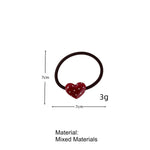 Load image into Gallery viewer, Polka Dot Heart Hair Tie Retro N6F072