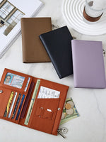 Load image into Gallery viewer, Genuine Leather Zipper Passport Wallet Women N6D022