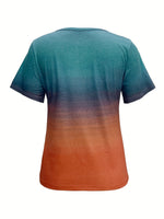 Load image into Gallery viewer, Sun Print Round Neck Short Sleeve T-shirt Women N6D103