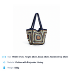 Load image into Gallery viewer, Handmade Cotton Woven Crochet Tote Beach Bag N6A082