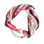 Load image into Gallery viewer, Womens Pearl Magnetic Clasp Slim Scarf N6K256
