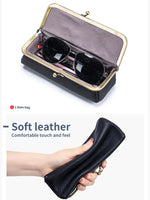 Load image into Gallery viewer, Genuine Leather Portable Sunglasses Case Women N6B200
