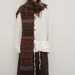 Load image into Gallery viewer, 50% Wool Blend Fair Isle Scarf Women S5P683