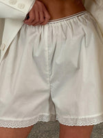 Load image into Gallery viewer, Lace Trim Loose Cotton Shorts Women Casual N6A192