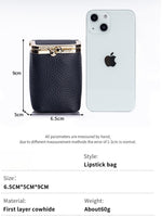 Load image into Gallery viewer, Genuine Leather Pebble Frame Purse Lipstick Organizer N6B197