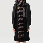 Load image into Gallery viewer, 35% Wool Cutout Plaid Scarf Women M5A298