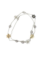 Load image into Gallery viewer, Metal Flower Color Block Long Chain Necklace Women N6B017