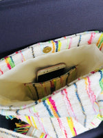 Load image into Gallery viewer, Colorful Stripe Fringe Tote Bag Women N6B107