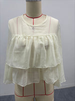 Load image into Gallery viewer, Ruffle Hem Chiffon Blouse Women N6D132