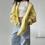 Load image into Gallery viewer, Dachshund Embroidered Cardigan Women V Neck N5A827