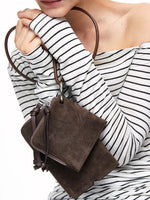 Load image into Gallery viewer, Suede Finished PU Neck Pouch Compact Organizer S5P278