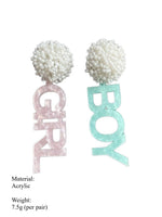 Load image into Gallery viewer, Handmade Bead Asymmetrical Boy Girl Acrylic Earrings N6A213
