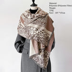 Load image into Gallery viewer, Leopard Faux Cashmere Scarf Women Warm Poly Cape M5A328