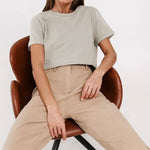 Load image into Gallery viewer, Cotton Crew Neck T-Shirt Short Sleeve Casual Top N6A149