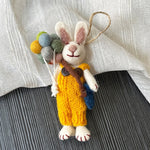 Load image into Gallery viewer, Handmade Felt Rabbit Keychain Balloon Bunny Bag Charm N6G002