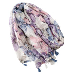 Load image into Gallery viewer, Batik Floral Fringe Shawl M5A246