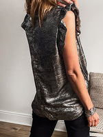 Load image into Gallery viewer, Ruffle Hem Round Neck Tank Top Women N6B099