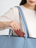 Load image into Gallery viewer, Genuine Leather Coin Purse with Keychain Women N6D018