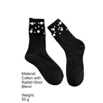 Load image into Gallery viewer, Pearl Rivet Beaded Rabbit Wool Blend Stack Socks N6H036