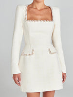 Load image into Gallery viewer, U Neck Beaded Dress Women Chanel inspired N5A600