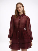Load image into Gallery viewer, French A-line Shirt Dress Women N6C210