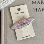 Load image into Gallery viewer, Colored Crystal Oval Hair Clip Acetate Duckbill Bangs S5P896