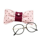 Load image into Gallery viewer, Bow Button Closure Eyeglass Case Sunglasses Pouch N6G103