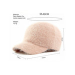 Load image into Gallery viewer, Faux Rabbit Fur Baseball Cap Women Soft Warm Knit N6G201