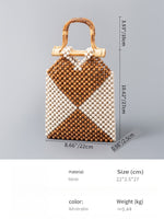 Load image into Gallery viewer, Color Block Wooden Bead Handwoven Tote Bag N6C308