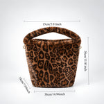 Load image into Gallery viewer, Women's Plush Leopard Print Tote Shoulder Bag N6J155