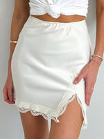 Load image into Gallery viewer, Lace Trim High Slit Midi Skirt Women N6A189