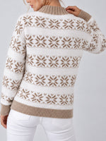 Load image into Gallery viewer, Snowflake Half High Collar Knit Sweater Women N6H260