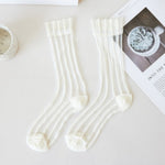 Load image into Gallery viewer, Vertical Rib Crystal Sheer Mid-Calf Socks Women N6H032