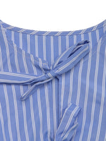 Load image into Gallery viewer, Retro Stripe Bow Tie Round Neck Dress N6B066