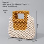Load image into Gallery viewer, Handwoven Maple Bead Small Square Tote Women S5P968