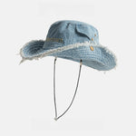 Load image into Gallery viewer, Distressed Fringe Cowboy Bucket Hat Women N6C083