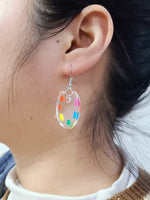 Load image into Gallery viewer, Handmade Mini Palette Acrylic Earrings Whimsical N6B011