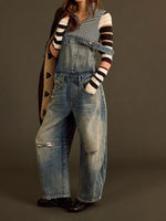 Load image into Gallery viewer, Loose Fit Relaxed Denim Overalls Women N6D166