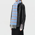 Load image into Gallery viewer, 20% Wool Blend Color Block Scarf Women S5P681