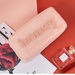 Load image into Gallery viewer, Towel Embroidery Letter Makeup Bag Women S5P861