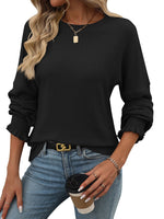 Load image into Gallery viewer, Relaxed Ribbed Long Sleeve T-Shirt Women N6A197