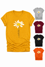 Load image into Gallery viewer, Let It Be Daisy Graphic Loose Fit T-Shirt Women N6F016