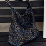 Load image into Gallery viewer, Denim Leopard Tote Bag Women Large Capacity Commuter S5P814