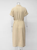 Load image into Gallery viewer, Casual Turn Down Collar Shift Dress Women N6F189