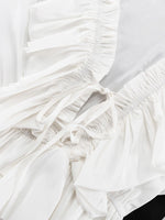 Load image into Gallery viewer, V-neck Ruffle Sleeve Flared Hem Dress Women N6C191