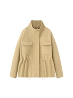 Load image into Gallery viewer, Loose Zip Stand Collar Adjustable Waist Jacket Women N6H130