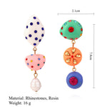 Load image into Gallery viewer, Asymmetrical Candy Resin Drop Earrings Rhinestone S5P166