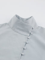 Load image into Gallery viewer, Mandarin Collar Office White Shirt Women N6C135