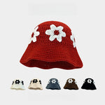 Load image into Gallery viewer, Hand Knit Floral Beanie Women Fisherman Hat M5A316